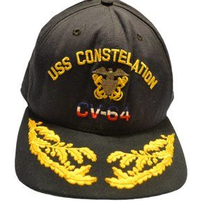 New Era Mititary Baseball Style Hat Gold Leaf On Brim Size Med/Large Bla…